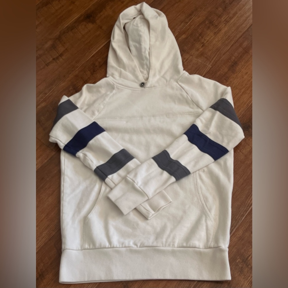 Madewell Pullover Hoodie striped sleeve Sweatshirt Women’s Size: XS